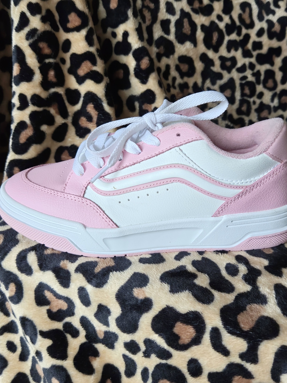 Vans Pink and White Low-Top Sneakers